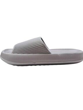 Freestyle Mens Cream Slide Sandals Comfortable Non-Slip Sole